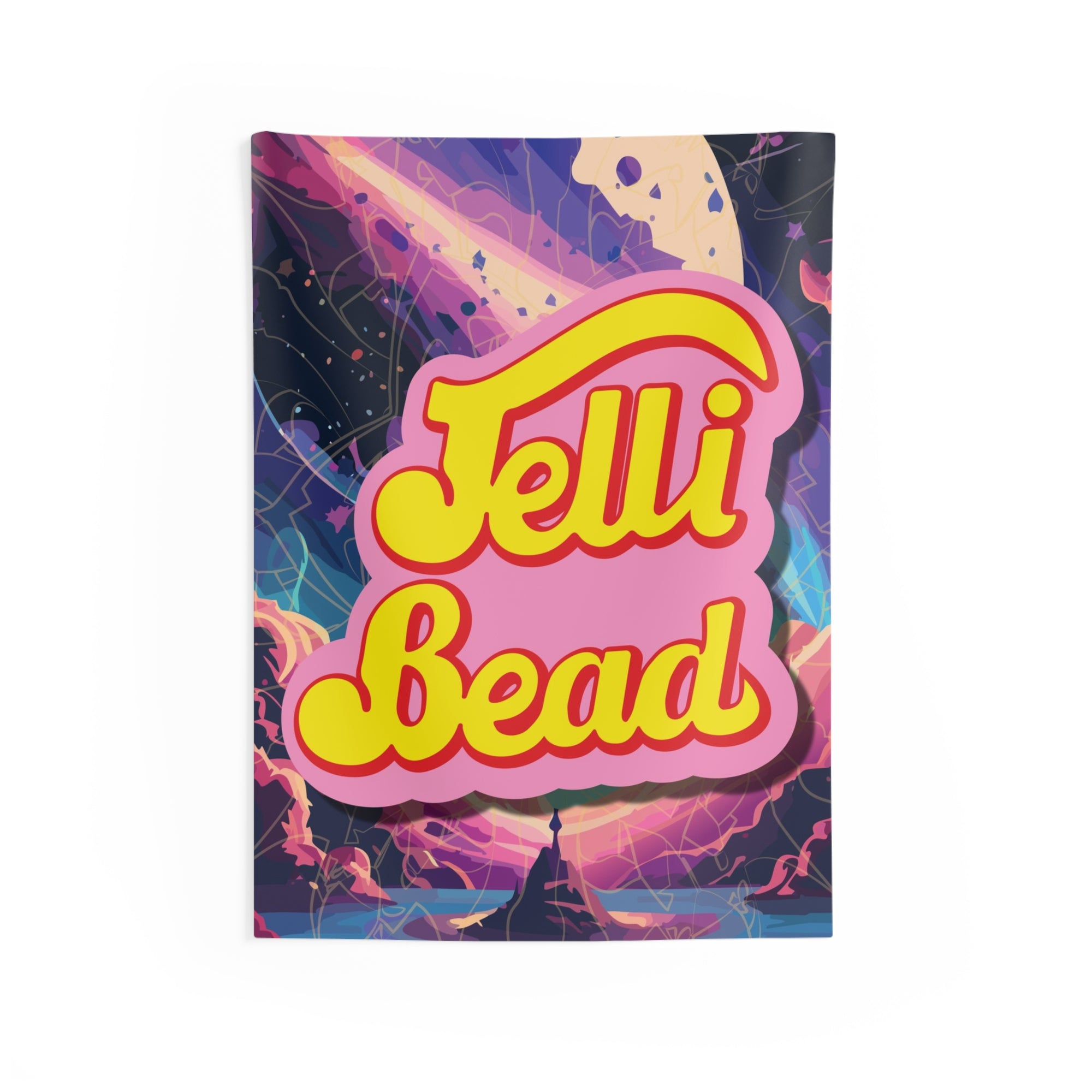 Jelli Bead Tapestry 26" × 36"  1  - Jelli Bead, Colorful custom kandi beads for beaded bracelets, perfect for music festivals, swifties, and rave fashion. Personalized charm bracelets that add flair to any look.