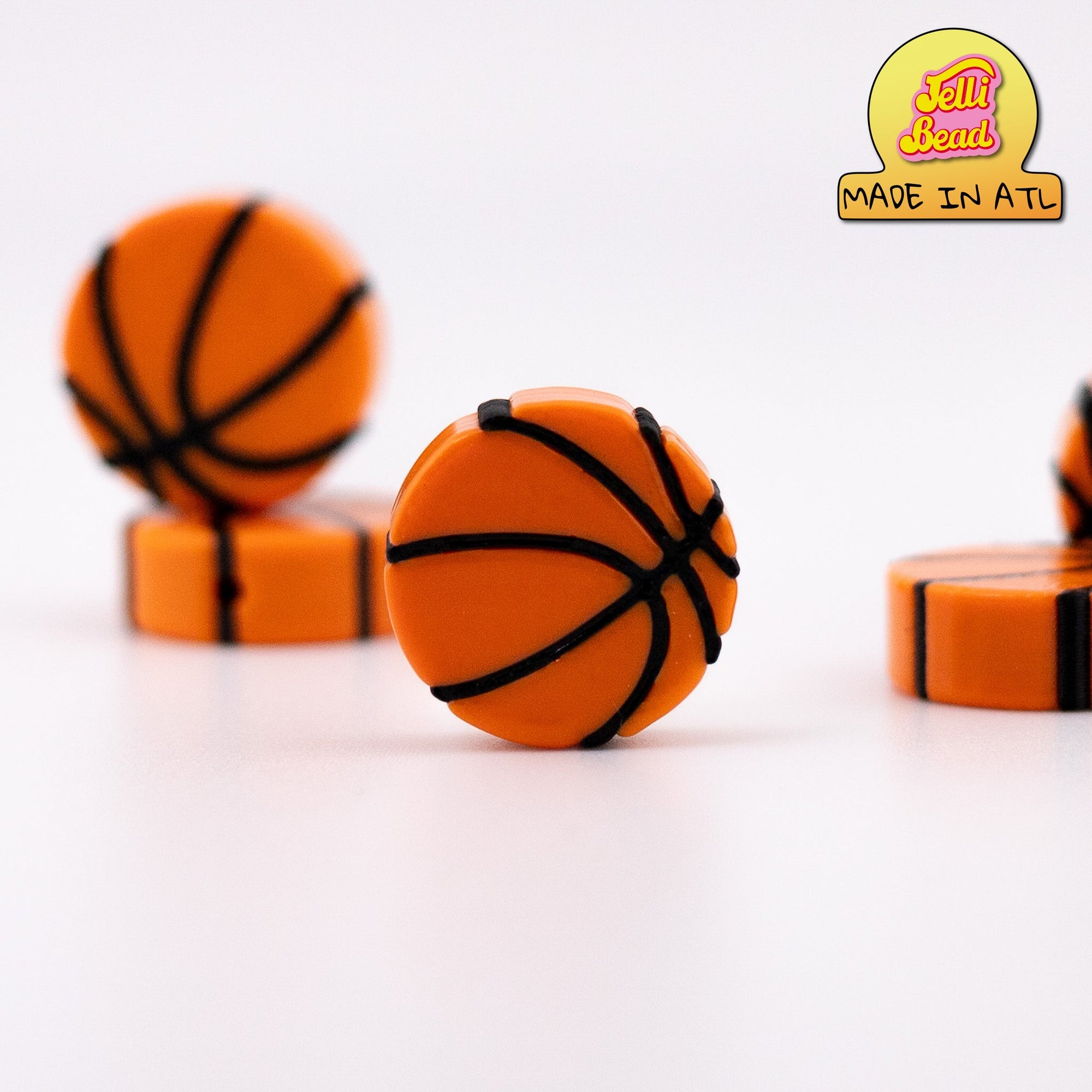 Basketball Beads   1  - Jelli Bead, Colorful custom kandi beads for beaded bracelets, perfect for music festivals, swifties, and rave fashion. Personalized charm bracelets that add flair to any look.