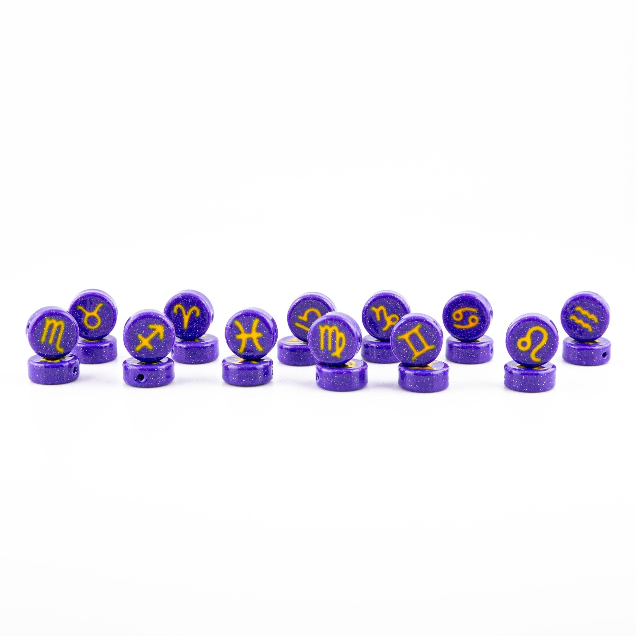 Blacklight Zodiac / Astrology Sign Beads - Jelli Bead Kandi Beads