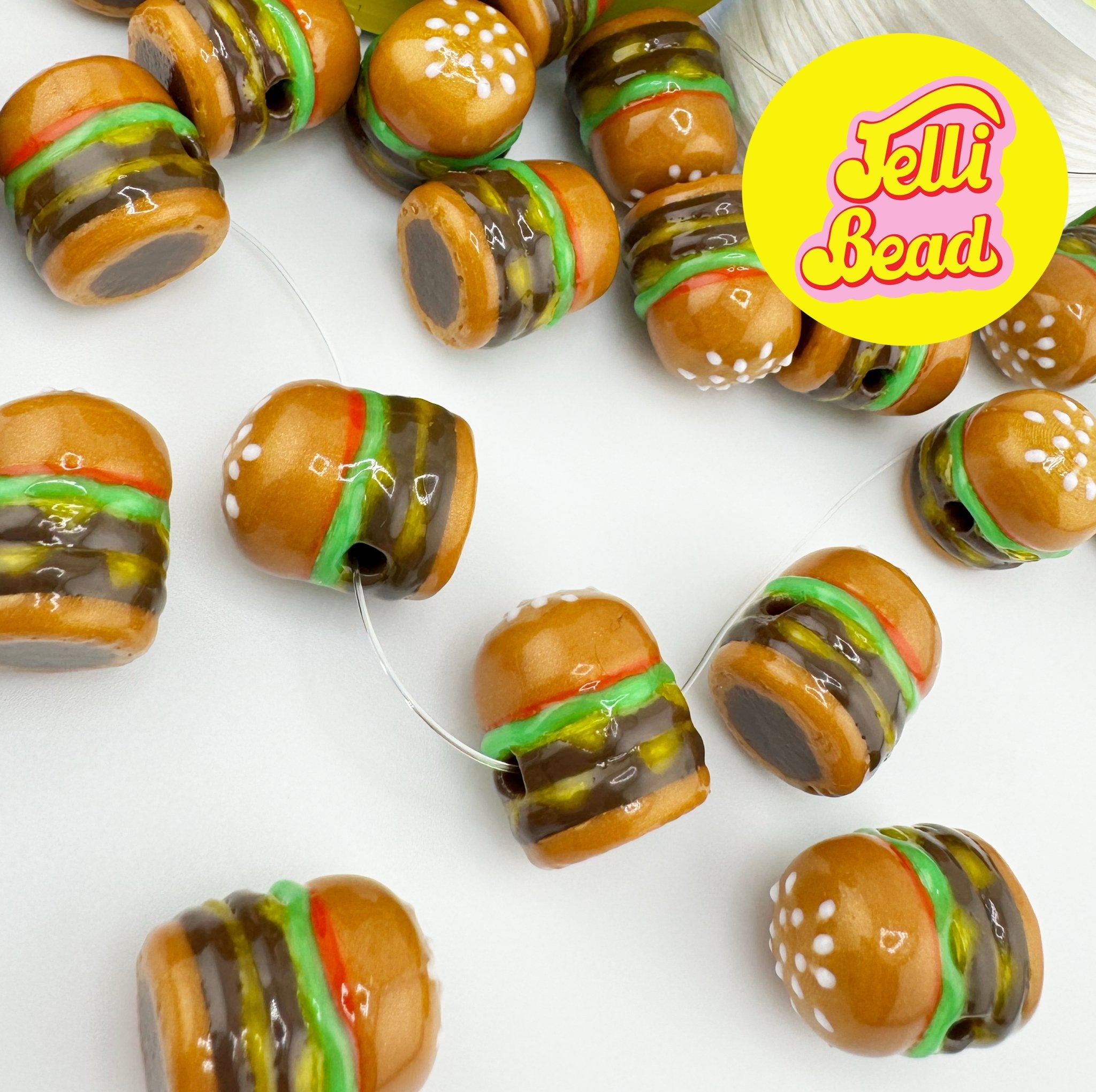 Burgers & Fries Bundle   3  - Jelli Bead, Colorful custom kandi beads for beaded bracelets, perfect for music festivals, swifties, and rave fashion. Personalized charm bracelets that add flair to any look.