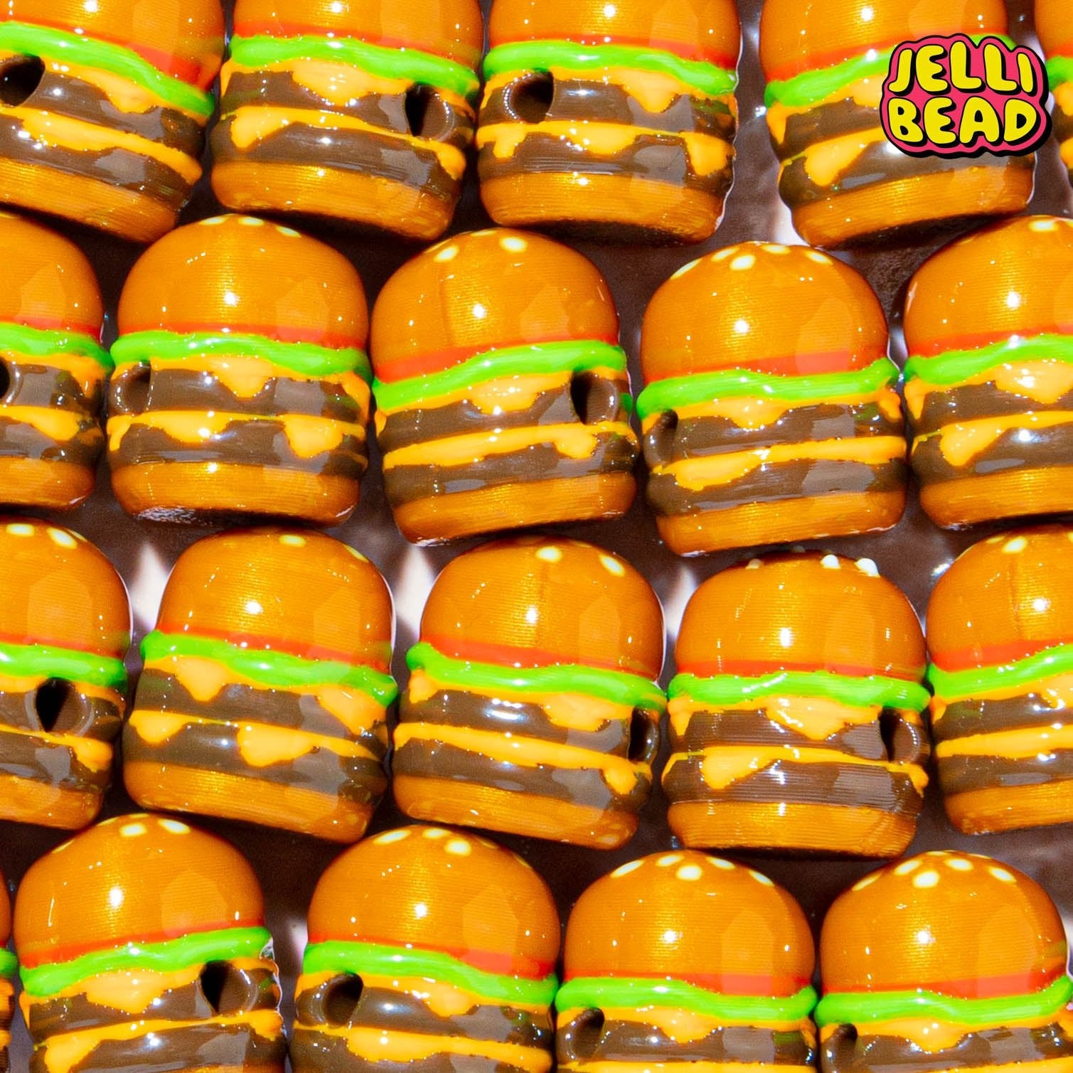 Double Cheese Burger Beads - Jelli Bead Kandi Beads