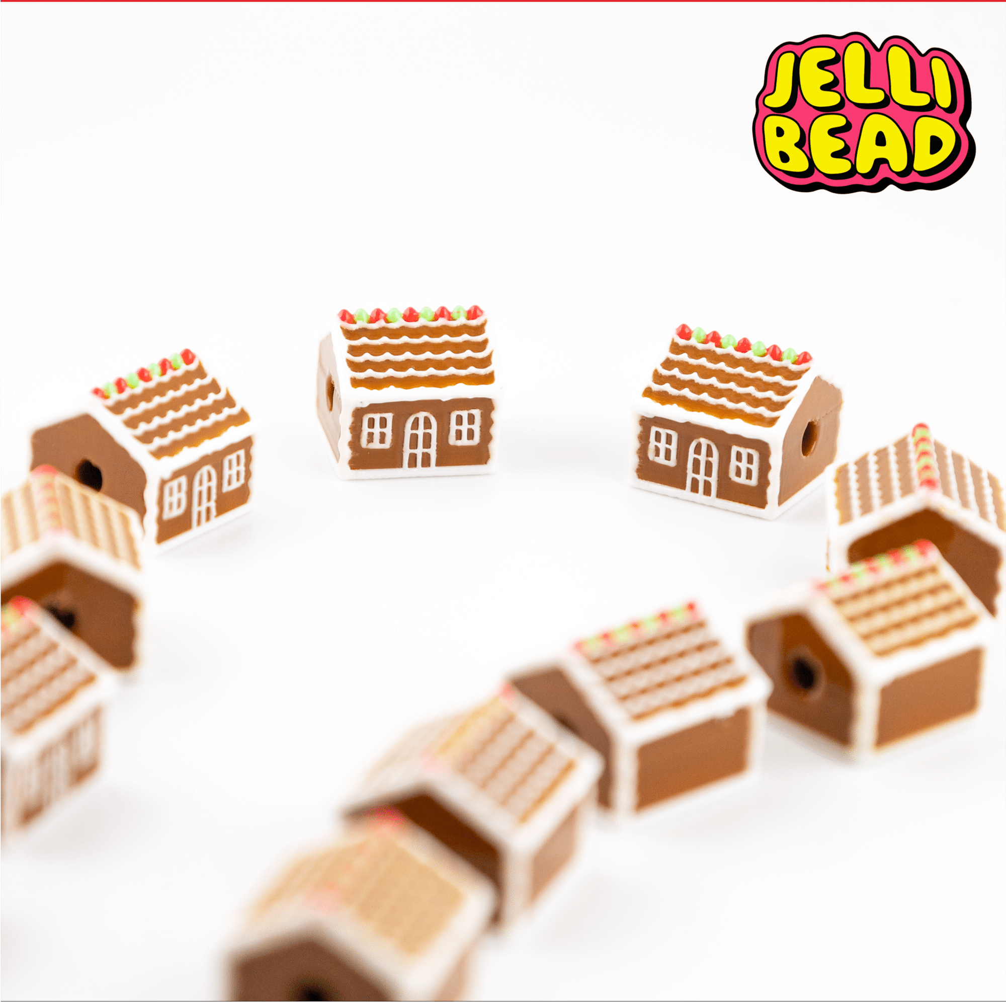 Gingerbread House Beads - Jelli Bead Kandi Beads