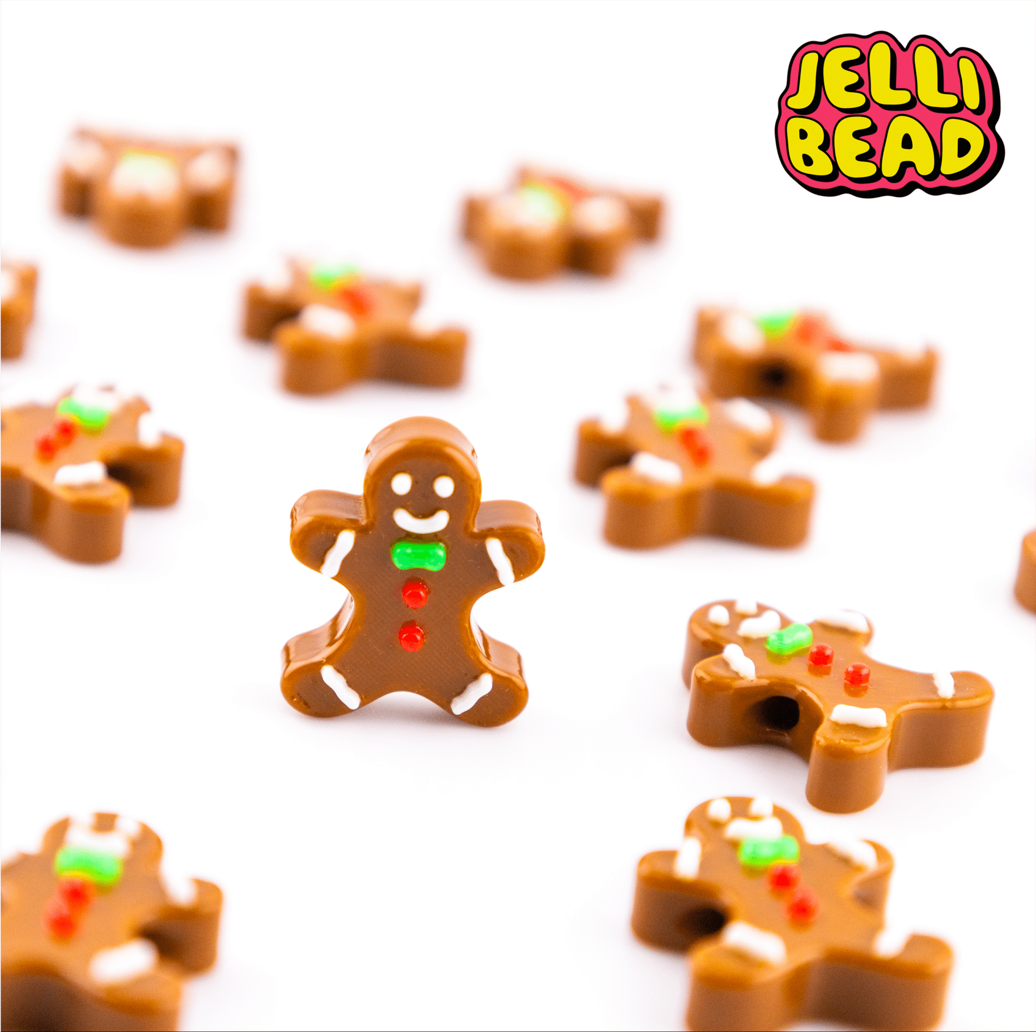 Gingerbread Man Beads - Jelli Bead Kandi Beads