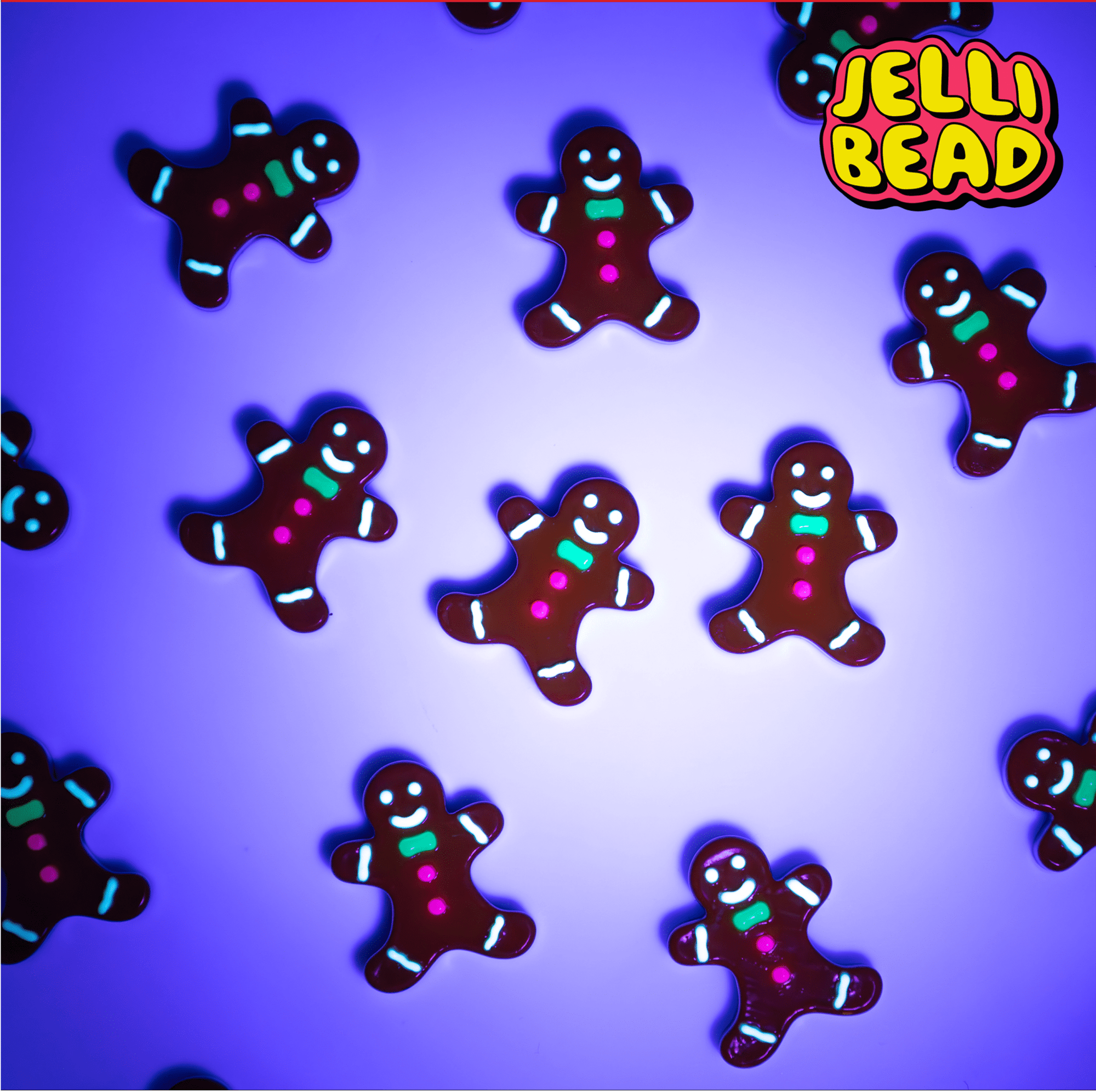 Gingerbread Man Beads - Jelli Bead Kandi Beads