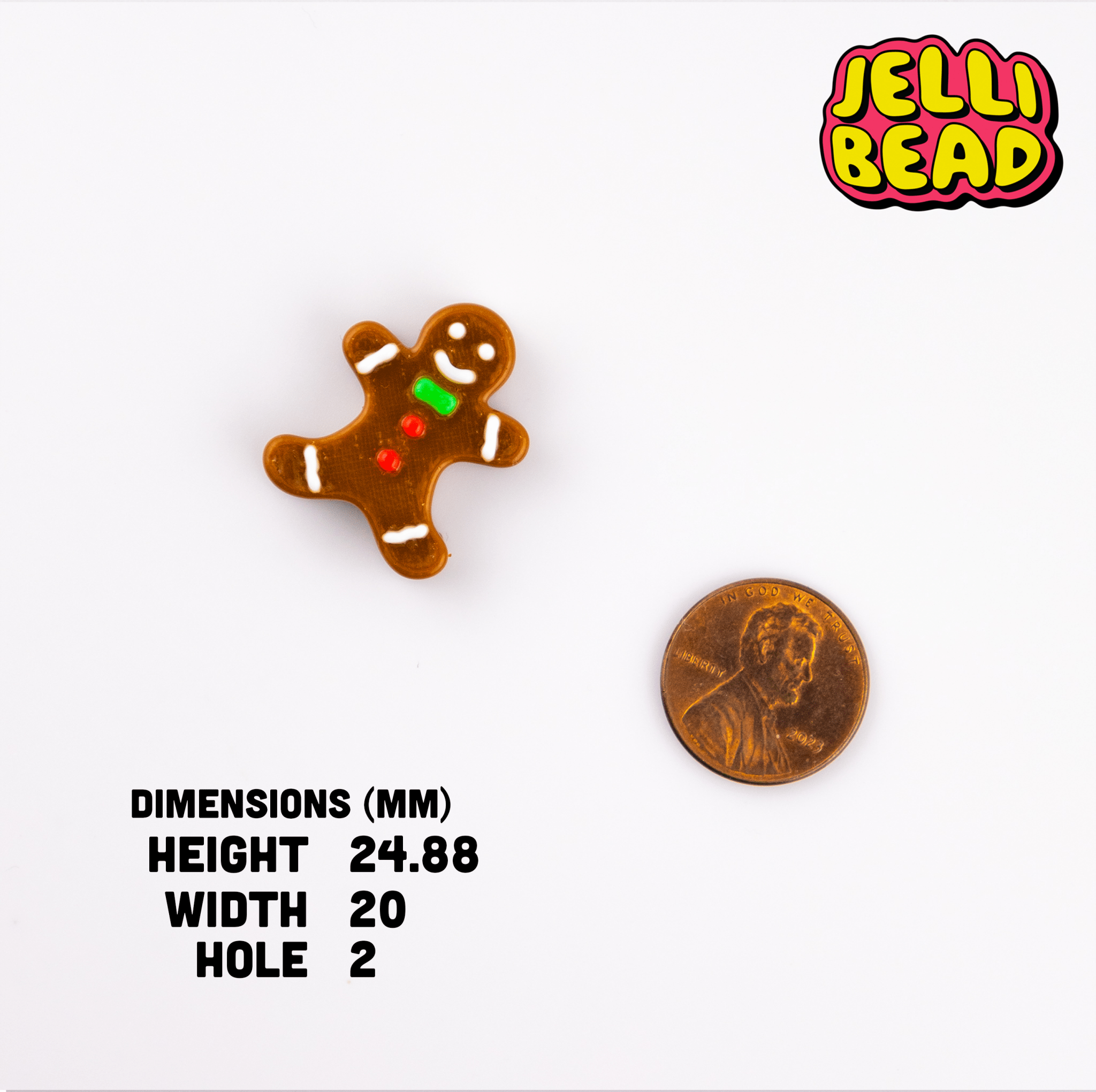 Gingerbread Man Beads - Jelli Bead Kandi Beads