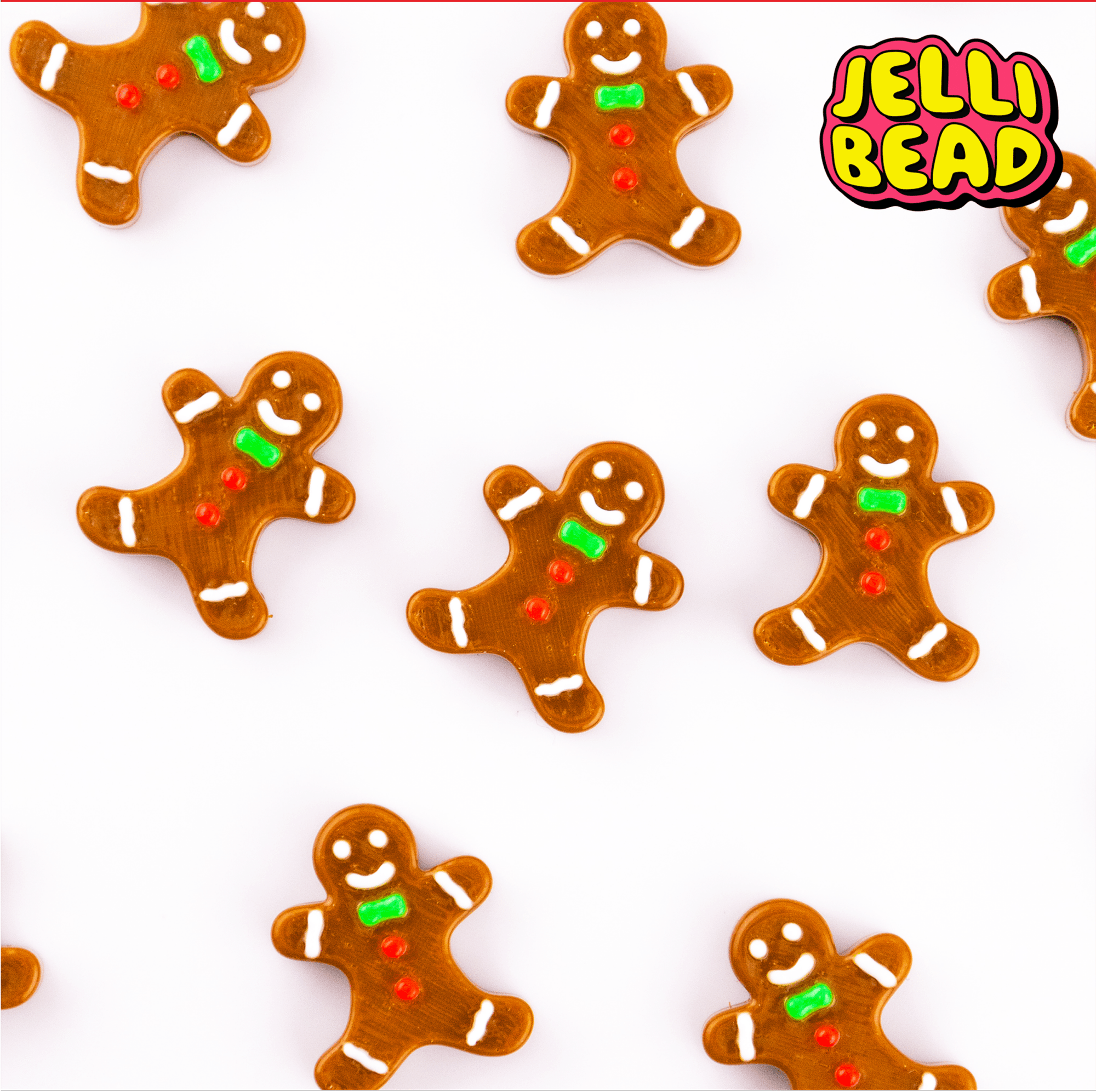 Gingerbread Man Beads - Jelli Bead Kandi Beads