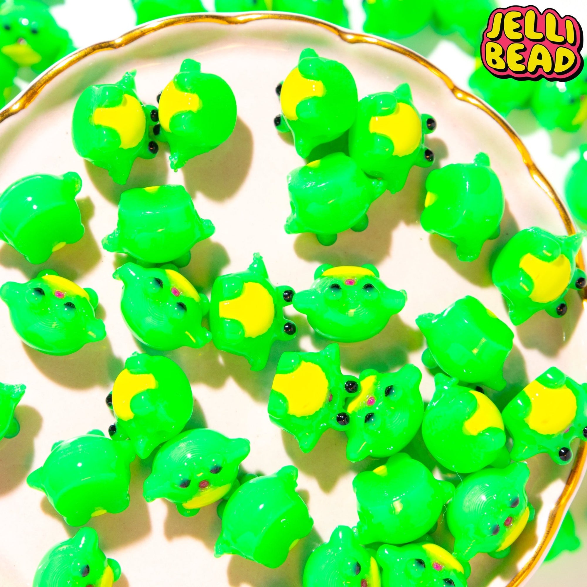 Green Frog Beads - Jelli Bead Kandi Beads