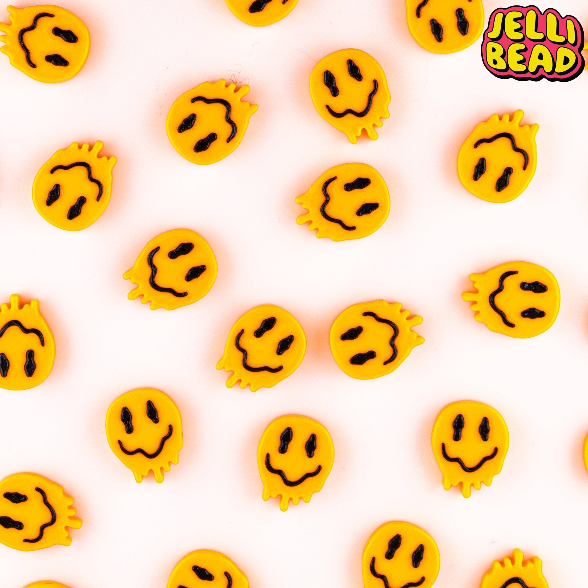 Melted Smiley Face Beads - Jelli Bead Kandi Beads