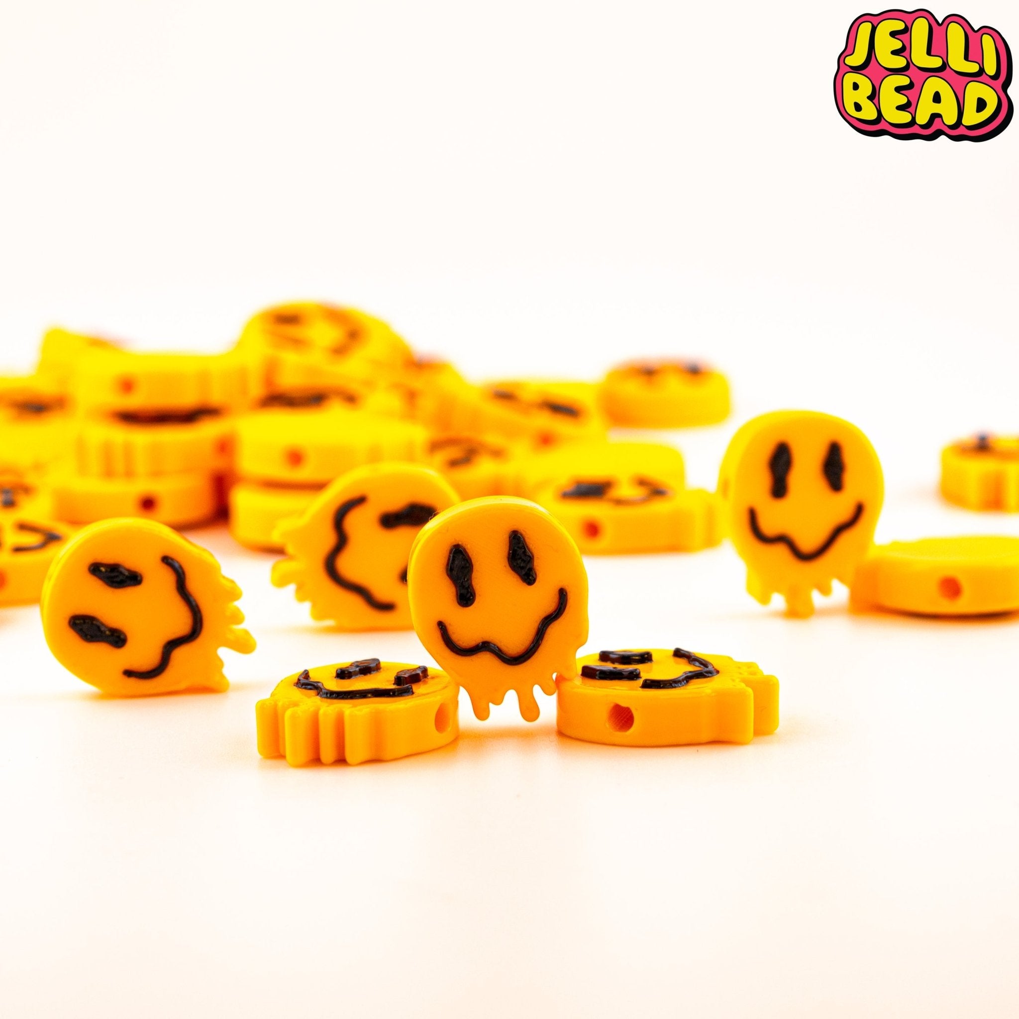 Melted Smiley Face Beads - Jelli Bead Kandi Beads