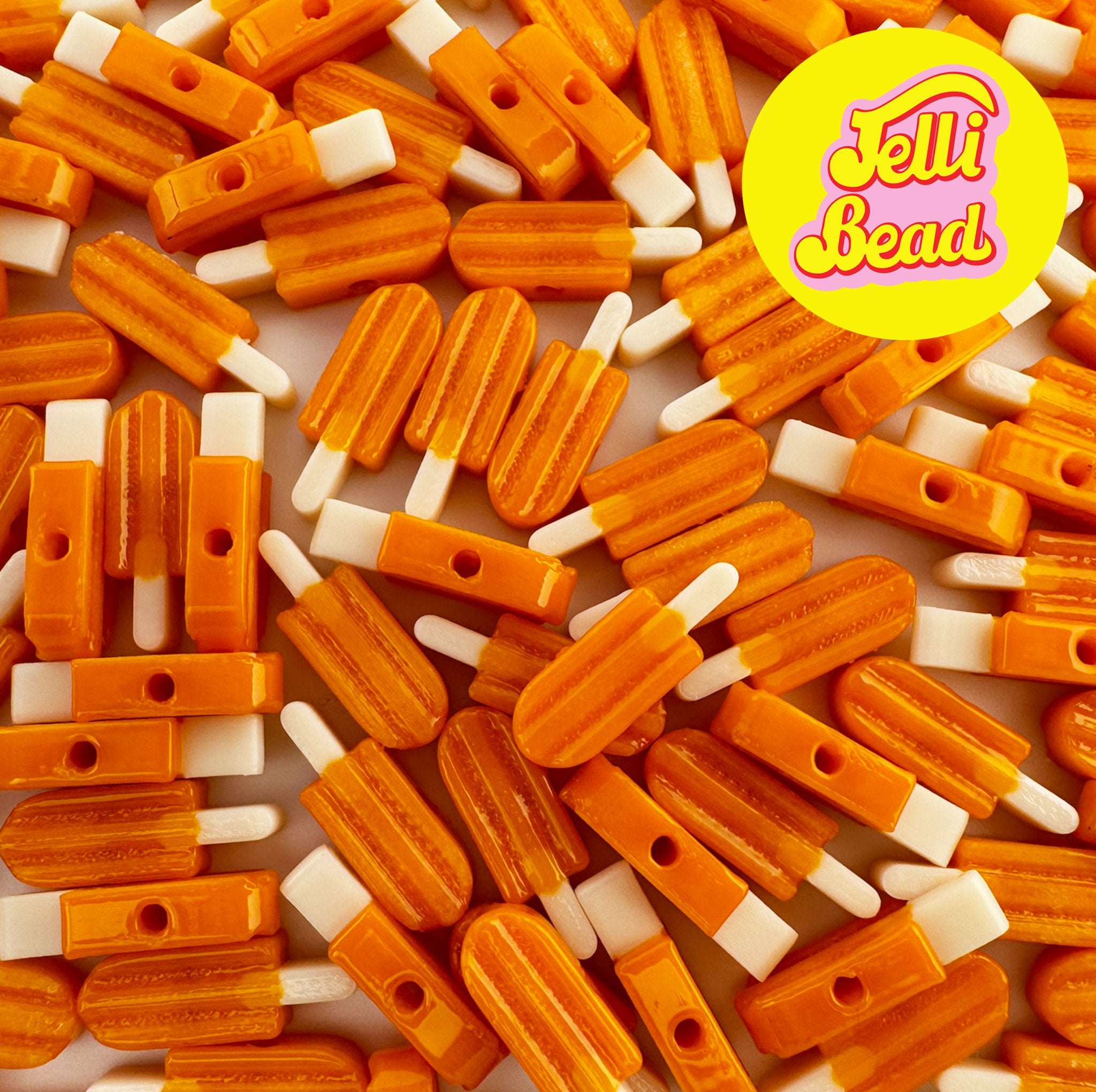 Orange Creamsicle Beads   3  - Jelli Bead, Colorful custom kandi beads for beaded bracelets, perfect for music festivals, swifties, and rave fashion. Personalized charm bracelets that add flair to any look.