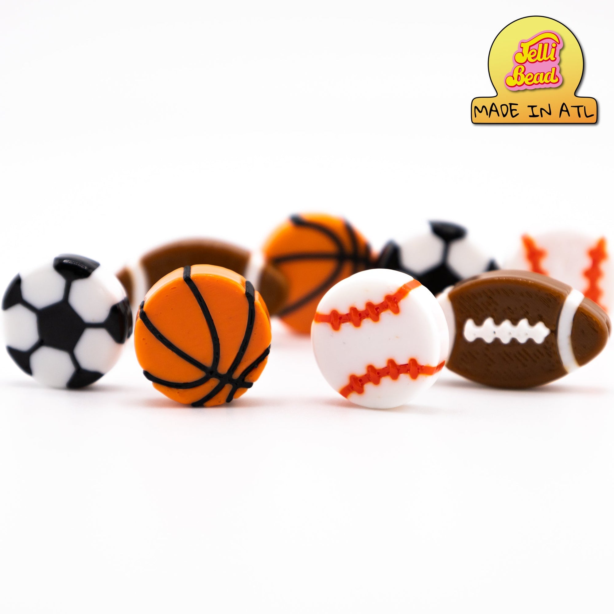 Sports Ball Bead Variety Pack   1  - Jelli Bead, Colorful custom kandi beads for beaded bracelets, perfect for music festivals, swifties, and rave fashion. Personalized charm bracelets that add flair to any look.