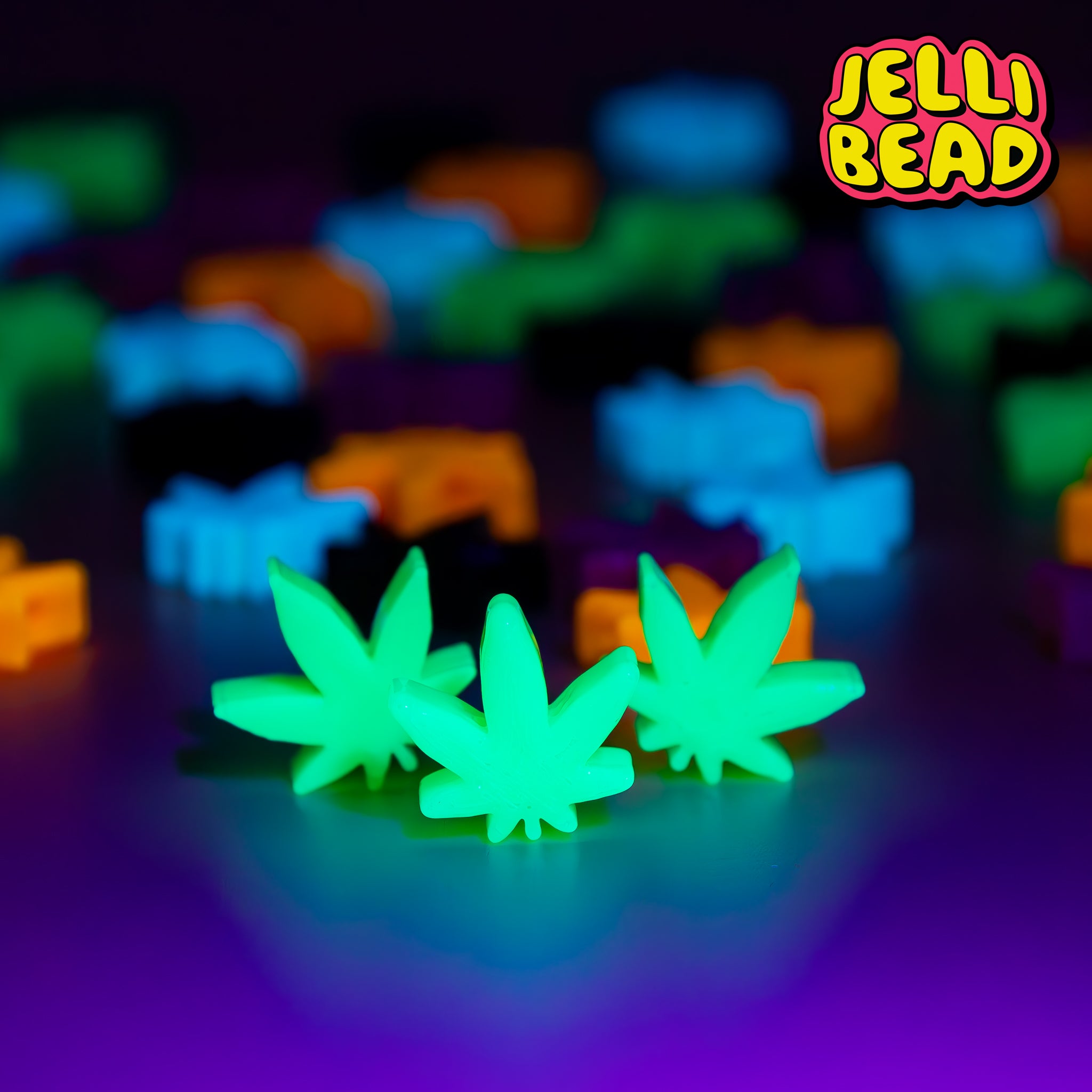 Weed Leaf Beads - Jelli Bead Kandi Beads